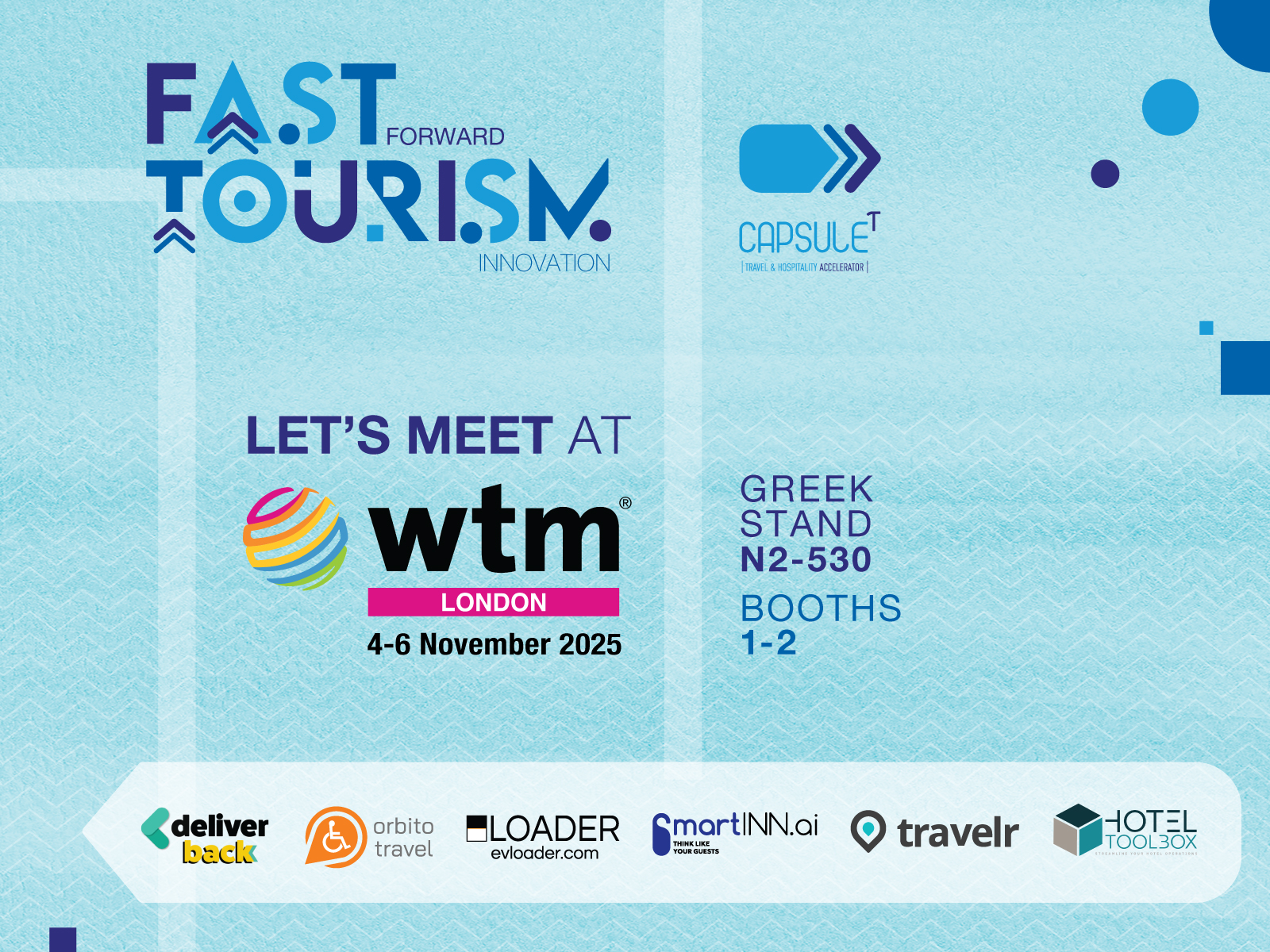 Capsule !@T@!  Accelerator at WTM London 2025 together with 6 Greek travel tech startups!